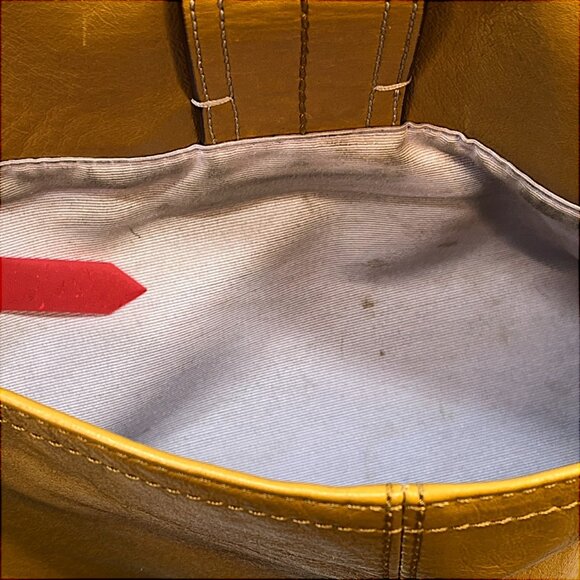 Coach yellow Golden Rod SoHo Pleated leather Handbag Snap Closure Pockets - Picture 12 of 16